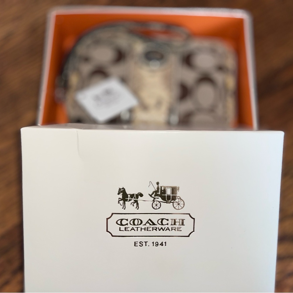 Coach Tan and Brown Leather Wallet